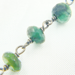 Load image into Gallery viewer, Emerald Oxidized Wire Chain. EME6