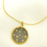 Load image into Gallery viewer, KSG09. Sterling Silver Black Rhodium with Diamonds Circle Shape Charm