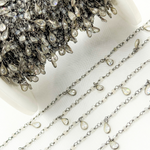 Load image into Gallery viewer, Labradorite & CZ Dangle Oxidized Wire Chain. LAB109