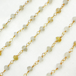 Load image into Gallery viewer, Gold Rutile Wire Wrap Chain. GRU5
