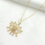 Load image into Gallery viewer, 14k Solid Gold Diamond Eye Charm. GDP528