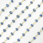 Load image into Gallery viewer, Dyed Blue Sapphire Gold Plated Wire Chain. SAP12