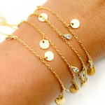 Load image into Gallery viewer, CZ49. CZ Pear Shape & Disc Alternate Dangle Wire Chain