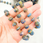 Load image into Gallery viewer, Rainbow Calsilica Gold Plated 925 Sterling Silver Wire Chain. RCA1