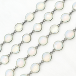 Load image into Gallery viewer, Opalite Round Shape Oxidized Wire Chain. OPA1