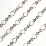 Load image into Gallery viewer, Created White Opal Round Shape Connected Chain. CWO2
