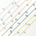 Load image into Gallery viewer, Created Blue Opal Round Shape Dangle Chain. CBO4