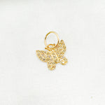 Load image into Gallery viewer, 14k Solid Gold Diamonds Butterfly Charm. GDP481
