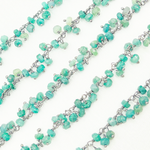 Load image into Gallery viewer, Emerald Cluster Dangle 3.5mm Oxidized Wire Chain. EME9