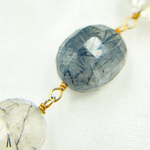 Load image into Gallery viewer, Black Rutile Oval Shape Gold Plated Wire Chain. BRU10