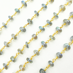 Load image into Gallery viewer, Coated Labradorite Gold Plated Wire Chain. CLB44
