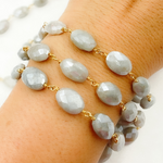 Load image into Gallery viewer, Milky Aquamarine Gold Plated Wire Chain.