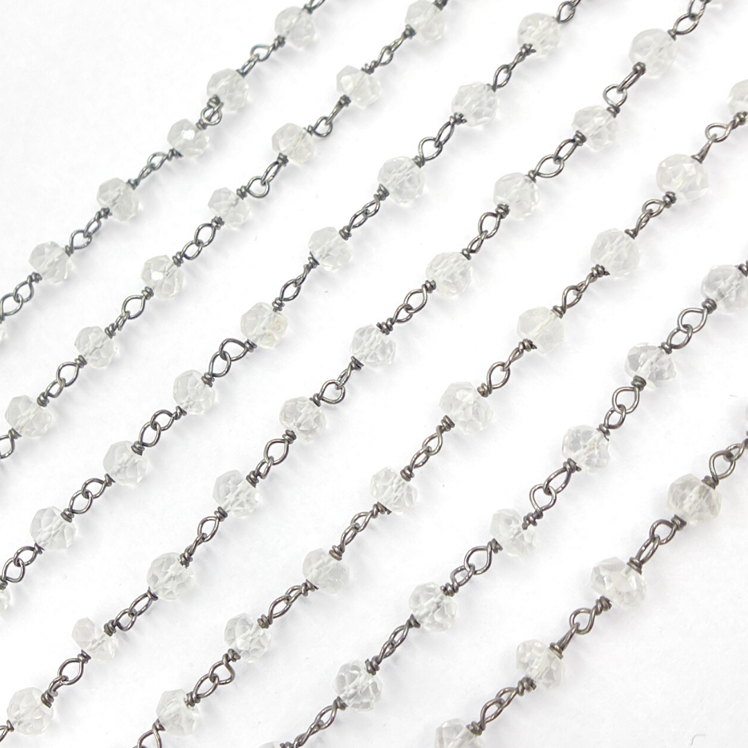 Crystal Black Wire Chain. CR19