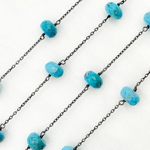 Load image into Gallery viewer, Turquoise Oxidized Connected Wire Chain. TRQ43