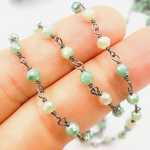 Load image into Gallery viewer, Coated Green Quartz Wire Chain. CQU22
