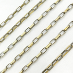 Load image into Gallery viewer, Two Tone Black Rhodium and Gold Plated Paperclip Chain. Z114GB
