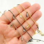 Load image into Gallery viewer, Cubic Zirconia Marquise Shape Dangle Chain. CZ4