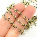 Load image into Gallery viewer, Hematite Cluster Dangle Gold Plated Wire Chain. HEM5