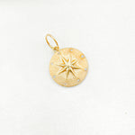 Load image into Gallery viewer, GDP170. 14k Solid Gold Diamond Circle Star Charm