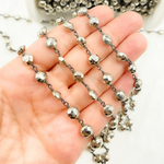 Load image into Gallery viewer, Steel Pyrite Small Coin Shape Oxidized Wire Chain. PYR41
