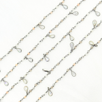 Load image into Gallery viewer, Multi Moonstone & CZ Dangle Oxidized Wire Chain. MMS6