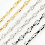 Load image into Gallery viewer, Cubic Zirconia Pear Shape Connected Chain. CZ25