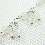 Load image into Gallery viewer, White Moonstone Cluster Dangle 925 Sterling Silver Wire Chain. WMS34