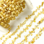 Load image into Gallery viewer, Yellow Opal Cluster Dangle Gold Plated Wire Chain. OPA14