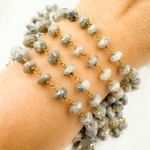 Load image into Gallery viewer, Coated Dot Quartz Gold Plated Wire Chain. CDQ2