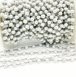 Load image into Gallery viewer, Grey Freshwater Pearl Wire Wrap Chain. PRL29