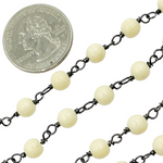 Load image into Gallery viewer, Resin Round Shape Oxidized 925 Sterling Silver Wire Chain. BN1