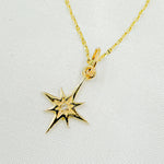 Load image into Gallery viewer, GDP276. 14k Solid Gold Diamond Start Charm