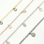 Load image into Gallery viewer, Cubic Zirconia Round 3mm Shape Dangle Chain.