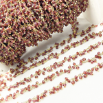 Load image into Gallery viewer, Garnet Cluster Dangle Gold Plated Wire Chain. GAR21