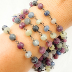 Load image into Gallery viewer, Multi Sapphire Oxidized Wire Chain.