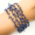 Load image into Gallery viewer, Lapis Lazuli Cluster Dangle Oxidized Wire Chain