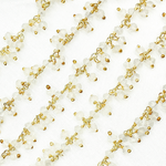 Load image into Gallery viewer, Crystal Cluster Dangle Gold Plated Wire Chain. CR31