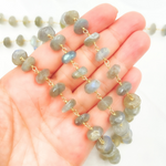 Load image into Gallery viewer, Labradorite Oval Shape Gold Plated Wire Chain. LAB83