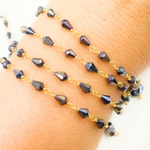 Load image into Gallery viewer, Coated Black Spinel Tear Drop Wire Chain.