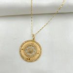 Load image into Gallery viewer, 14k Solid Gold Diamond Medallion Compass Charm. GDP483