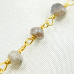 Load image into Gallery viewer, Coated Peach Moonstone Gold Plated Wire Chain. CMS61