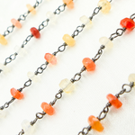 Load image into Gallery viewer, Fire Opal Oxidized Gold Plated Wire Chain. FOP2