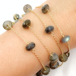 Load image into Gallery viewer, Labradorite Gold Plated Wire Chain. LAB8