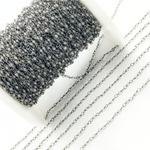 Load image into Gallery viewer, Coated Grey Moonstone Oxidized Wire Chain. CMS49