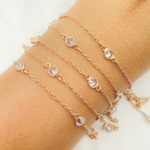 Load image into Gallery viewer, Cubic Zirconia Round Shape Connected Chain. CZ62