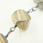 Load image into Gallery viewer, Nugget Pyrite Oxidized 925 Sterling Silver Wire Chain. PYR11