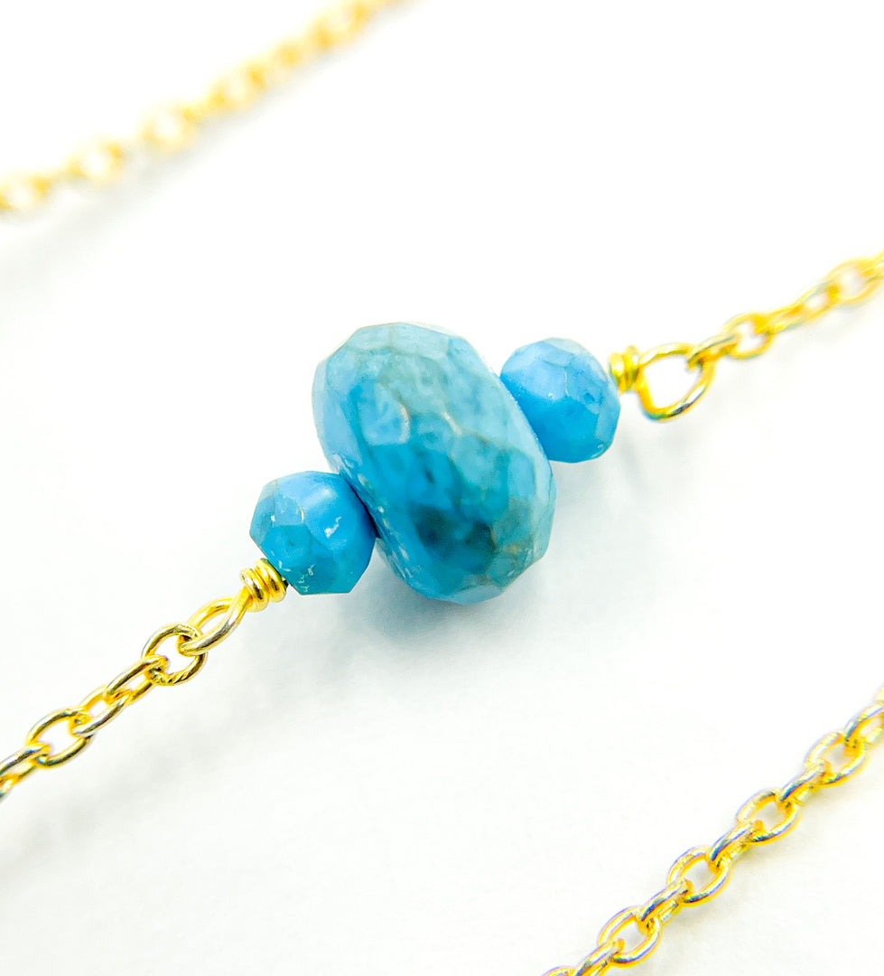Turquoise Wire Wrap Chain. TRQ13