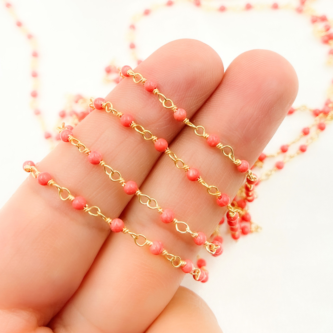 Coral Gold Plated Wire Chain. COR12