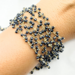 Load image into Gallery viewer, Coated Back Spinel Cluster Dangle Gold Plated Wire Chain.