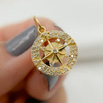 Load image into Gallery viewer, 14k Solid Gold Diamond Circle Charm. GDP484